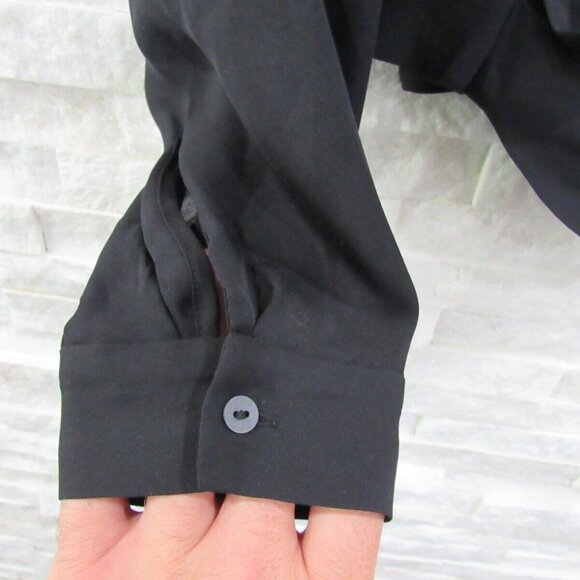 L'Agence Black %100 Silk Wrap Crossover Blouse EUC - Picture 6 of 10